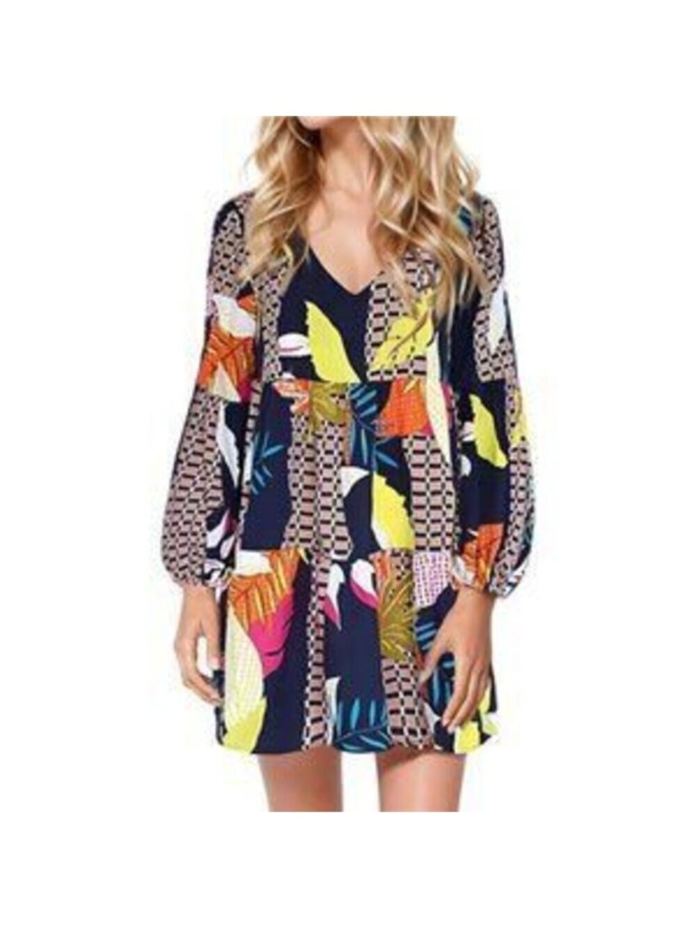 Women's Casual Loose Dress V Neck Flowy Swing Cute Dress